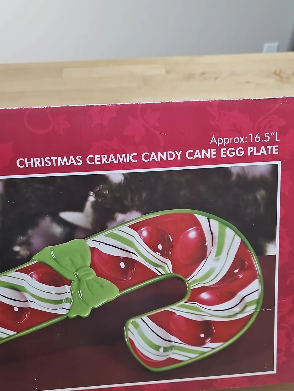 Christmas Ceramic Candy Cane Deviled Egg Plate